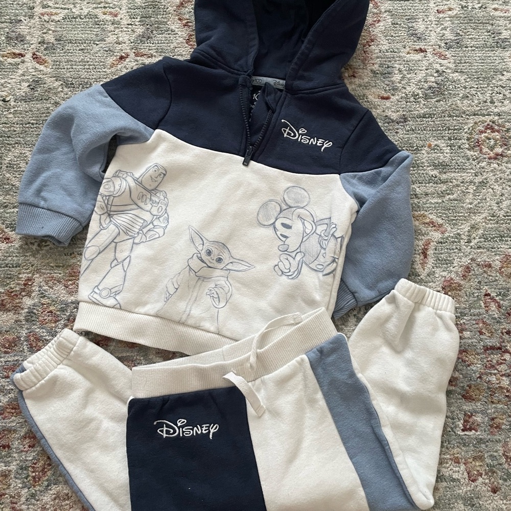 Disney Navy and Cream Character Hoodie Set